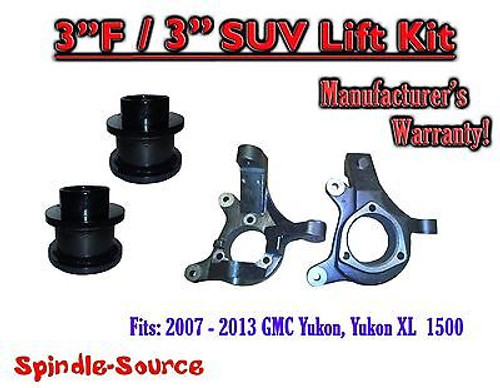 07 - 13 Chevy Tahoe GMC Yukon 1500 + SUV 3" / 3" FULL LIFT KIT 2WD Spindles