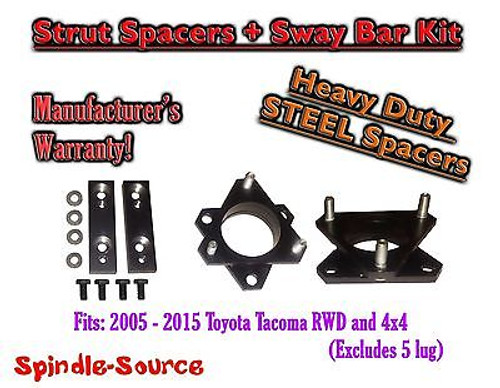 05+ Toyota Tacoma / 07+ FJ Cruiser 3" Strut Leveling Spacer STEEL + Sway Bar Kit