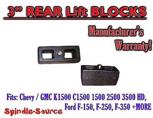 1 Set Cast 3" TAPERED Lift Blocks Chevy GMC K C 1500 2500 3500 Ford F150 + MORE