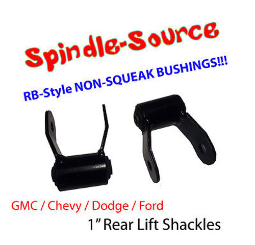 1" REAR Lift Shackles SET Chevy 99 - 2006 Silverado GMC Sierra RB Style Bushings