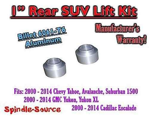 1" Rear Aluminum Billet Coil Lift Spacer Chevy GMC SUV 1500 Tahoe Suburban Yukon