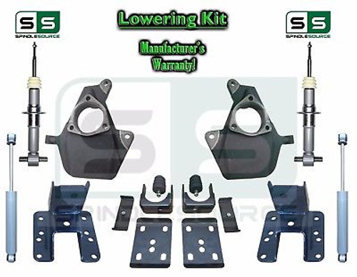 16-18 Silverado Sierra 3/5 3/6 4/6 Drop Lowering KIT ALUM STAMPED ARM STRUT SHOCK