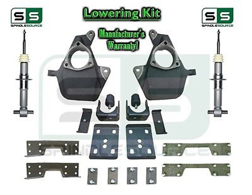 16-18 Silverado Sierra 4" / 7" Drop Lowering KIT STAMPED / ALUM Arms STRUTS NOTCH