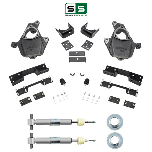 2.5-4/7 Spindle/Strut Lowering Kit Notch 2014-2018 Silverado Sierra 1500 2WD/4WD