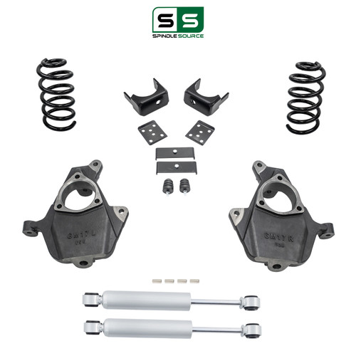 5/7 Spindle/Coil Lowering Kit Shocks 2014-2018 Silverado Sierra 1500 V6 2WD/4WD