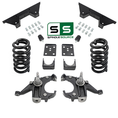 6/6 Spindle Drop Kit + C-Notch FOR 73-87 Chevy GMC C10 C15 1" Rotors 2WD