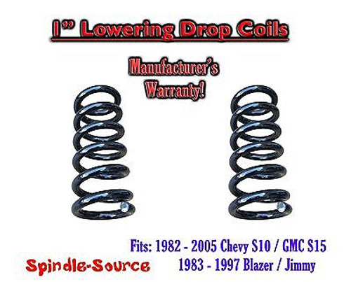 1982 - 2005 Chevy GMC S10 S15 Jimmy 4Cyl. EXT 1" Lowering Drop Coils Springs Kit