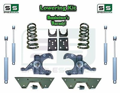 1973 - 87 Chevy GMC C10 C15 4" / 6" Lowering Drop Kit 1.25" Rotors SHOCKS NOTCH