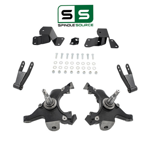 2/3-4 Spindle Drop Lowering Kit FOR 88-91 Chevy GMC C1500 Std Cab 1" Rotors 2WD