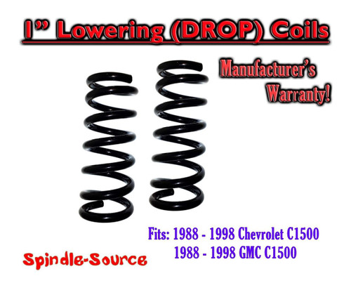 1988 - 1998 Chevrolet GMC 1500 1" FRONT Lowering Drop Coils Springs Kit 88-98