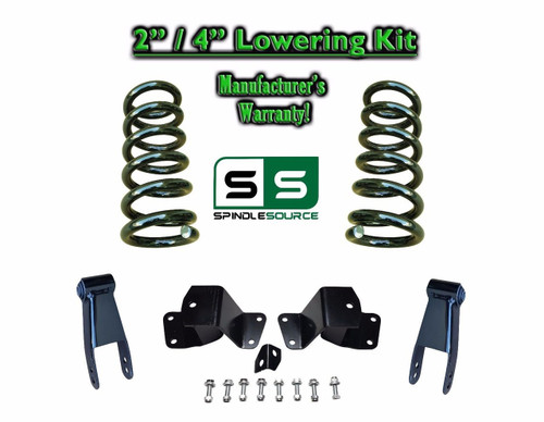 1988 - 1998 Chevrolet GMC C1500 V8 2" / 4" Drop Kit 2/4 Coils Hanger Shackles