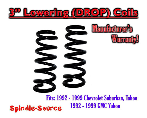 1992 - 1999 Suburban Yukon Tahoe 3" FRONT Lowering Drop Coils Springs Kit 92-99