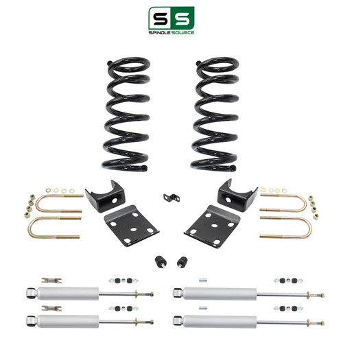 3/6 Coils Lowering Kit with Front and Rear Shocks for 1997-2003 Ford F-150 2WD V6