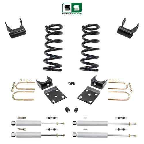 3/5 Coils Lowering Kit with Front and Rear Shocks for 1997-2003 Ford F-150 2WD V8