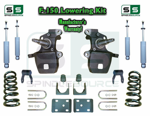 1997 - 2003 Ford F-150 F150 V8 2WD 3" / 5" Drop Lowering Kit Coils Axle + SHOCKS
