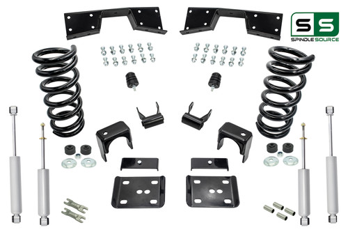 3"/5" Lower Drop +SHOCKS +C-NOTCH FOR 99 - 00 Chevrolet Silverado GMC Sierra V6