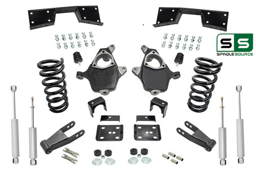 5"/7"-8" Lower Drop + SHOCKS +C-NOTCH FOR 99 - 00 Chevy Silverado GMC Sierra V6