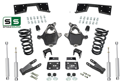 4"/7"-8" Lower Drop + SHOCKS +C-NOTCH FOR 99 - 00 Chevy Silverado GMC Sierra V8
