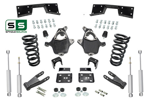 5"/7"-8" Lower Drop + SHOCKS +C-NOTCH FOR 99 - 00 Chevy Silverado GMC Sierra V8