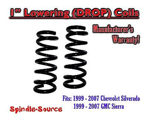 1999 - 2006 Chevy Silverado GMC Sierra 1500 V6 1" Lowering Drop Coils Spring Kit