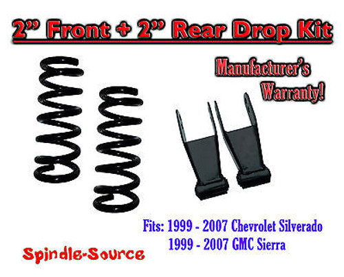 1999 - 2007 Chevrolet Silverado / GMC Sierra 1500 V6 2" / 2" Lowering Drop kit