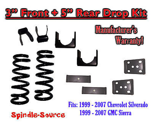 1999 - 2007 Chevrolet Silverado / GMC Sierra 1500 V6 3" / 5" Lowering Drop kit