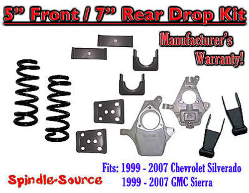 1999 - 2007 Chevrolet Silverado / GMC Sierra 1500 V6 5" / 7" Lowering Drop kit