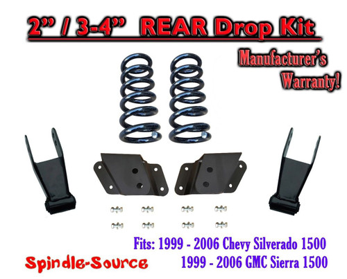 1999 - 2007 Chevrolet Silverado / GMC Sierra 1500 V8 2" / 4" Lower Drop Kit 2/4