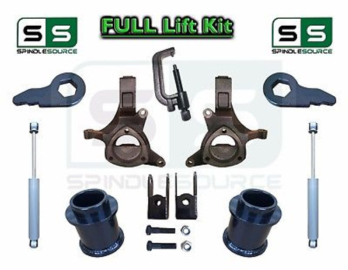 2000 - 2006 Chevy GMC SUV Tahoe Suburban 5-7" / 2" Lift Kit Spindle SHOCKS, EXT