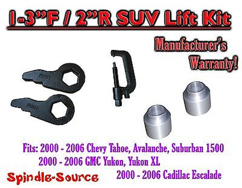 2000 -06 Chevrolet GMC 1500 1-3" / 2" Torsion Key Lift Chevy 00-06 Spacer + TOOL