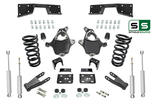 5"/7" -8" Lower Drop + SHOCKS +C-NOTCH FOR 01 - 06 Chevy Silverado GMC Sierra V6