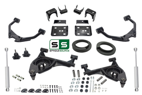 3"/5" Lower Drop + SHOCKS +C-NOTCH FOR 01-06 Chevrolet Silverado GMC Sierra V8