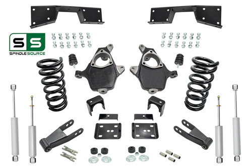 5"/7"-8" Lower Drop+SHOCKS+C-NOTCH FOR 01 - 06 Chevy Silverado GMC Sierra V8
