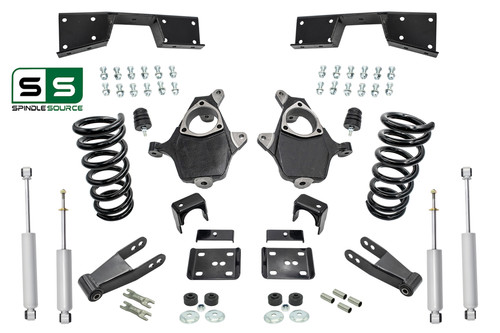 4"/7"-8" Lower Drop+SHOCKS+C-NOTCH FOR 01 - 06 Chevy Silverado GMC Sierra V8