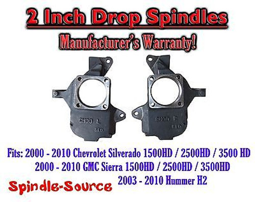 2001 - 2010 Chevrolet Silverado GMC Sierra 1500hd 2500HD 3500HD 2" Drop Spindles