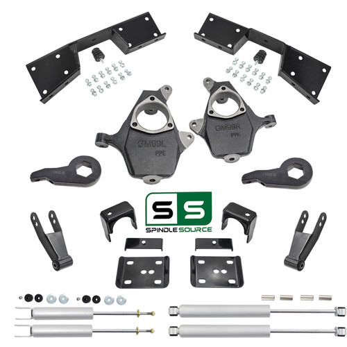 5"/7" Drop Kit + Shocks + C-Notch FOR 01-06 Chevy Silverado GMC Sierra 1500 4WD