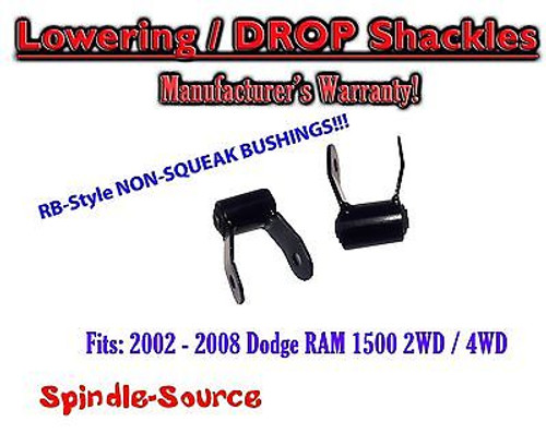 2002 - 2008 Dodge Ram 1500 2" Drop Lowering Shackles 2WD / 4x4 NO SQUEAK!