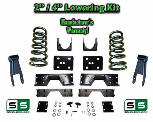 2002 - 2008 Dodge Ram 1500 V6 2" / 4" Lowering Drop Kit 2WD Coils Flip + C-Notch