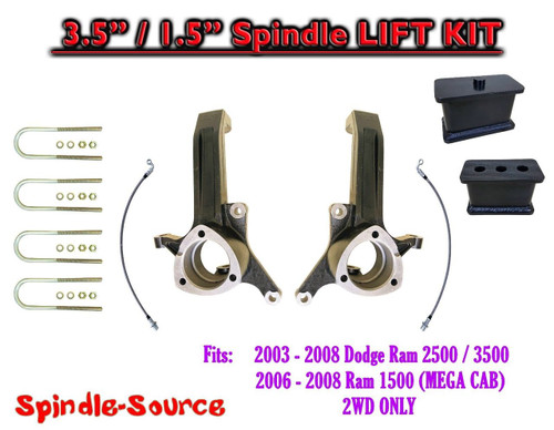 2003 - 2008 Dodge Ram 2500 3500 (1500 MEGA CAB) 2WD 3.5" / 1.5" LIFT KIT UB-I