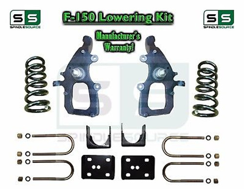 2004 - 2008 Ford F-150 2WD 4" / 6" Drop Lowering Kit Spindles Shackles 04-08