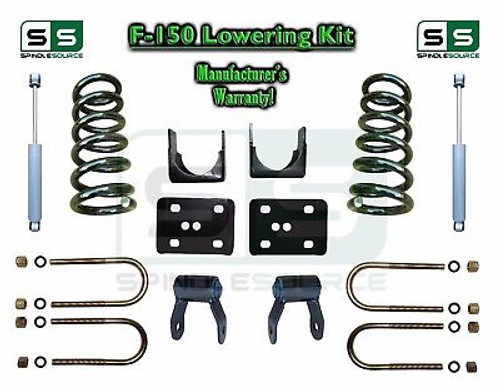 2004 - 2014 Ford F-150 F150 2" / 5" Drop Lowering Kit Coils Flip 3/5 + SHOCKS