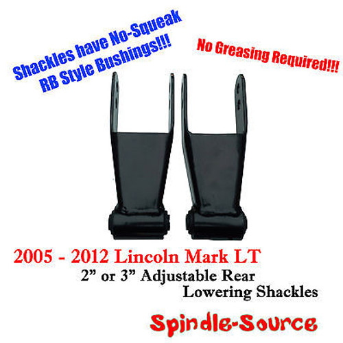 2005 - 2012 Lincoln Mark LT 2" 3" Drop Lowering Shackles SET RB Silent Bushings
