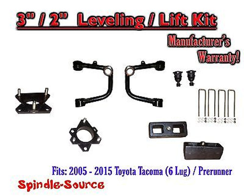 2005 - 2016 Toyota Tacoma 3" / 2" Lift Kit + TUBULAR Upper Arms UCA