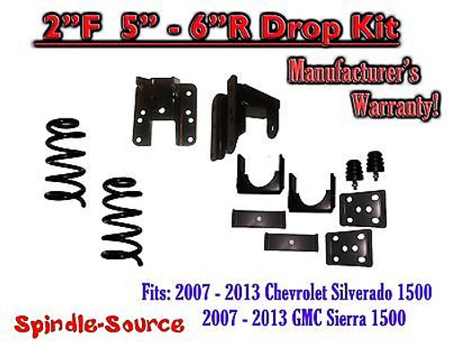 2007 - 13 Chevy Silverado GMC Sierra 1500 V8 2/5" 2/6" DROP KIT Flip Coil Hanger