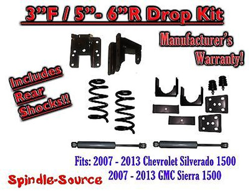 2007 - 13 Chevy Silverado GMC Sierra 1500 V6 3/5" - 3/6" DROP KIT Coil SHOCKS