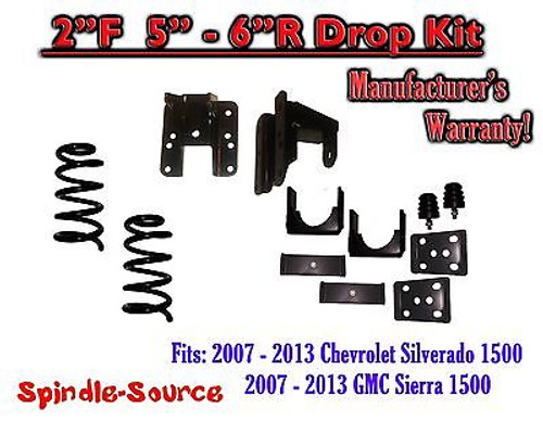 2007 - 13 Chevy Silverado GMC Sierra 1500 V6 2/5" 2/6" DROP KIT Flip Coil Hanger