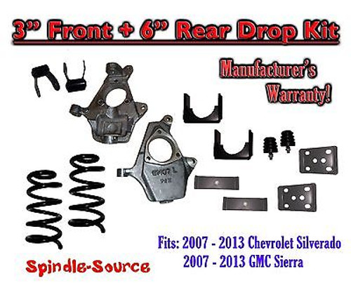 2007 - 2013 Chevrolet Silverado / GMC Sierra 1500 V6 3" / 6" Lowering Drop kit