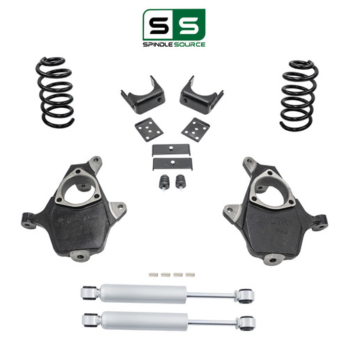 5"/7" Spindle Coil Drop Kit + Rear Shocks FOR 07-13 Silverado Sierra 1500 V8