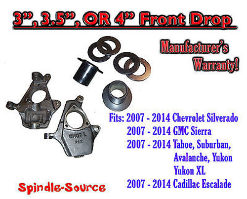 2007 - 2016 Chevy / GMC Trucks and SUVs Adjustable 3" 3.5" or 4 INCH FRONT DROP