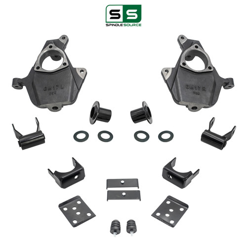 3-4/6 Spindle/Relocator Lowering Kit 2014-2018 Silverado Sierra 1500 2WD/4WD